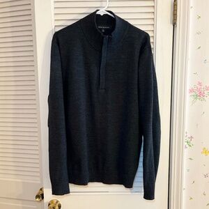 Design Collective MENS Charcoal Gray Quarter Zip Sweater XL